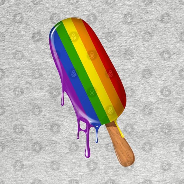 LGBT Shirt Support, Ice Cream Rainbow Flag Lesbian Gay Pride by Happy Lime